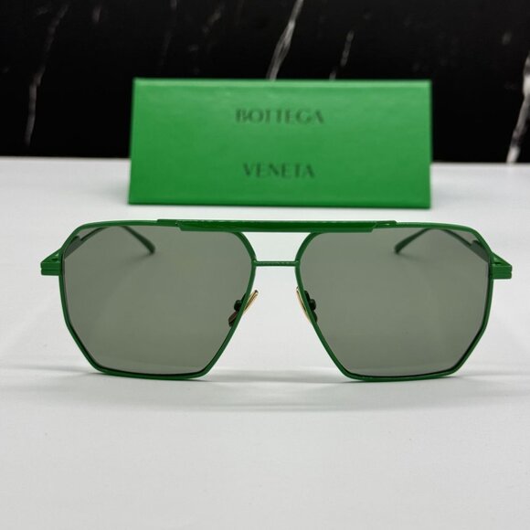 NEW BOTTEGA VENETA BV1012S 006 UNISEX GREEN AVIATOR BOTTEGA VENETA SUNGLASSES main image 7